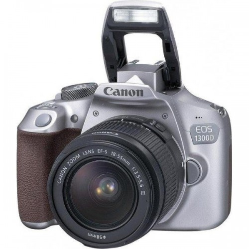 Cámara Canon EOS 1300D + 18-55 III DC Color Gris + Funda