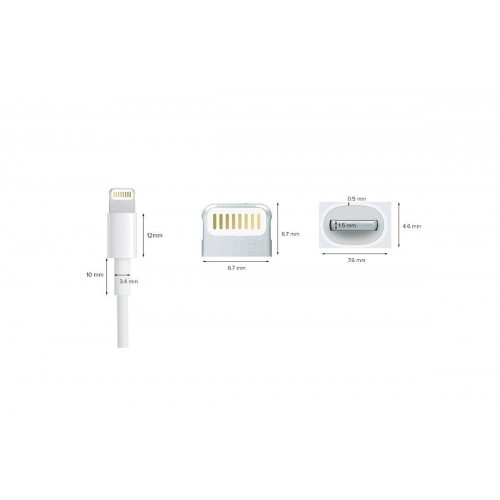 Cable Apple Lightning a USB 1M MD818ZM/A, original de color blanco