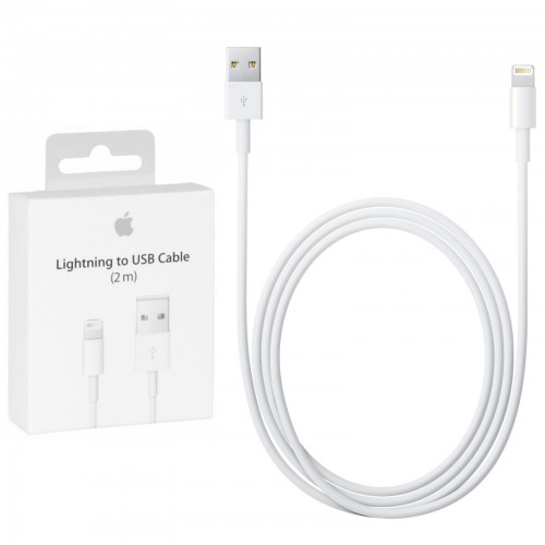 Cable Apple Lightning a USB 2M MD819ZM/A, original de color blanco