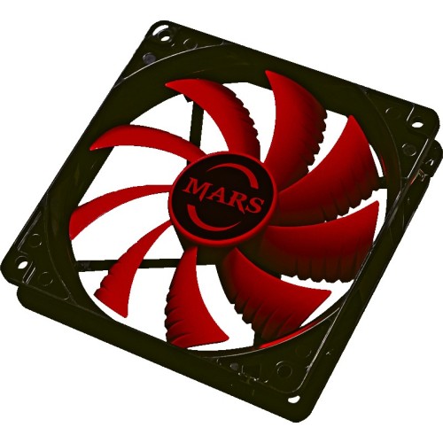 Mars Gaming MF12 sistema de refrigeración para ordenador Carcasa del ordenador Ventilador 12 cm Negro, Rojo